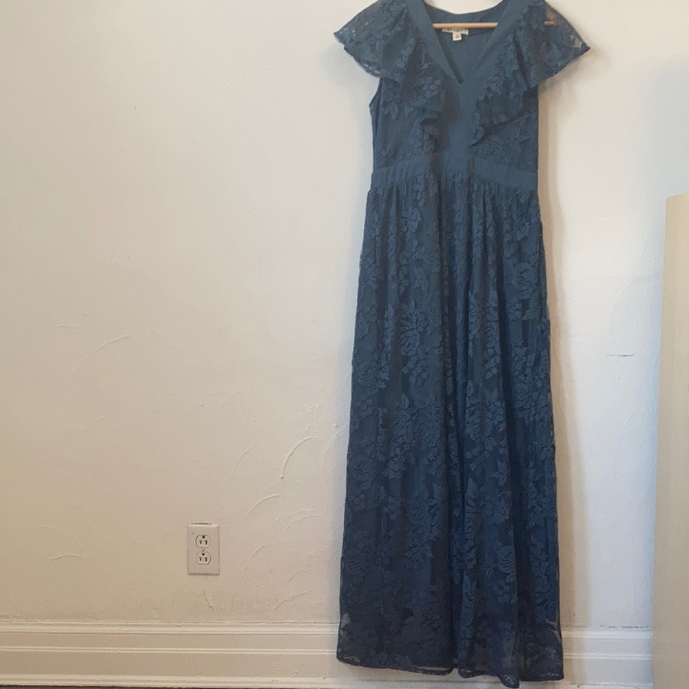 Blue lace formal dress